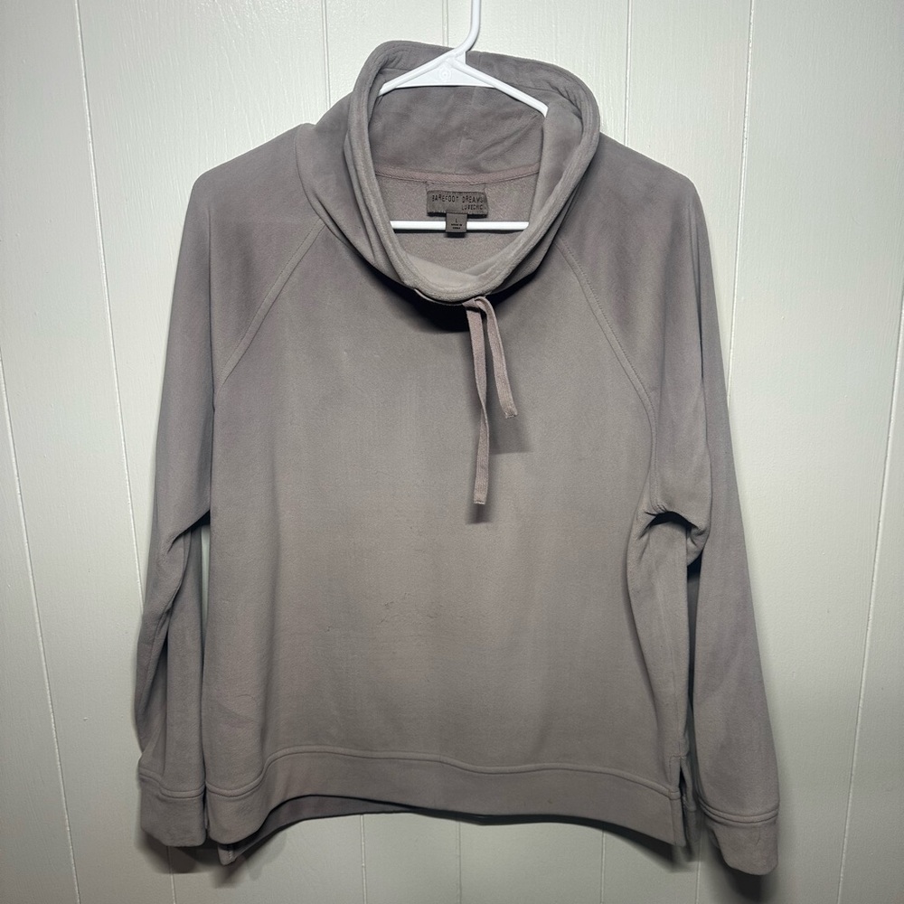 Barefoot Dreams Womens Cozychic UltraLite Fleece Sweater Sz L Lounge Purple
